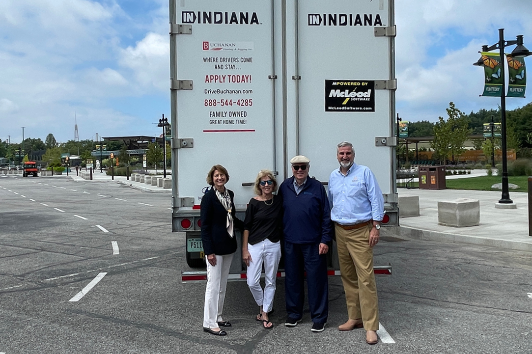 Geary and Becky Buchanan with Indiana Governor Eric Holcomb