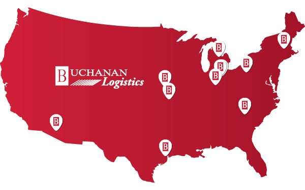 Buchanan Logistics Locations across North America