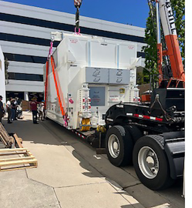 Buchanan Logistics transporting satellite parts.